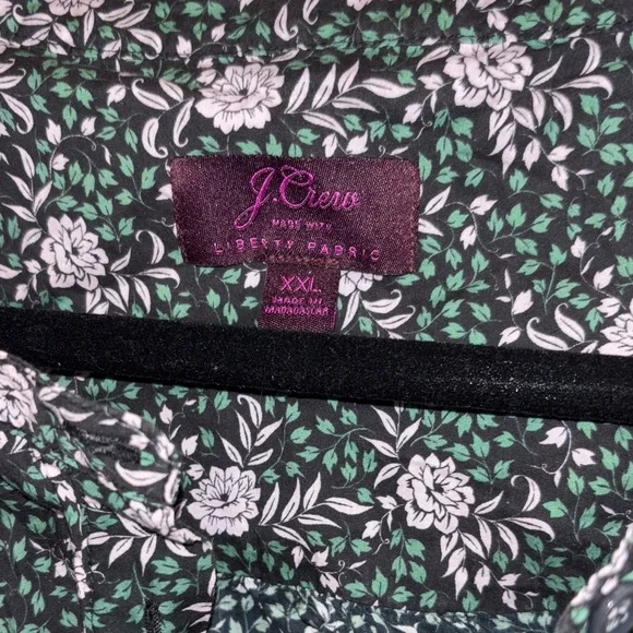 J. Crew Dark Green Floral Blouse - Picture 5 of 6